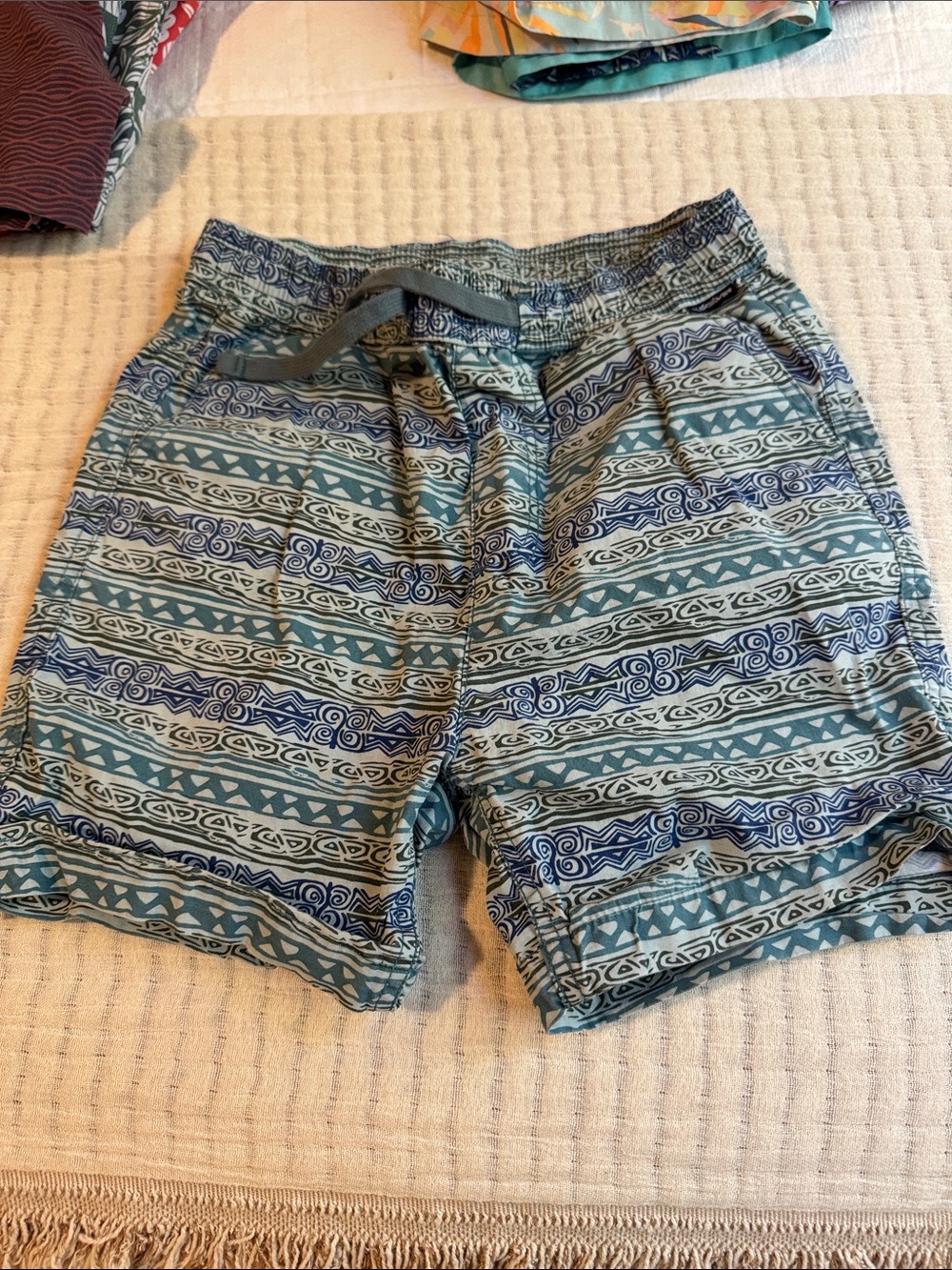 Quick Silver BOYS Patterned Swim Trunks - Teal Blue